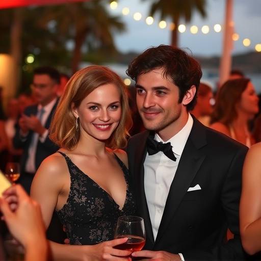 Léa Seydoux et Gaspard Ulliel photographiés ensemble lors d'une soirée du Festival de Cannes, entourés de photographes et de flashs.